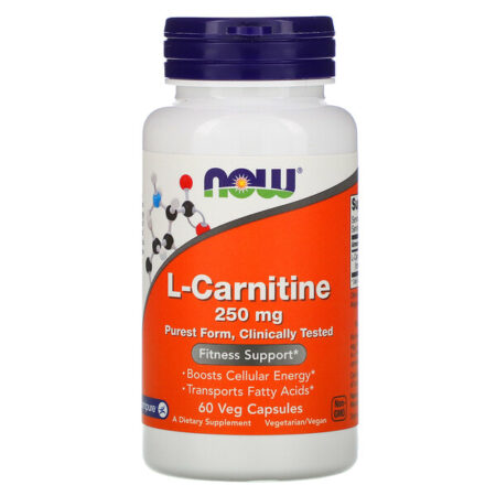 Now Foods, L-Carnitina, 250 mg, 60 Cápsulas