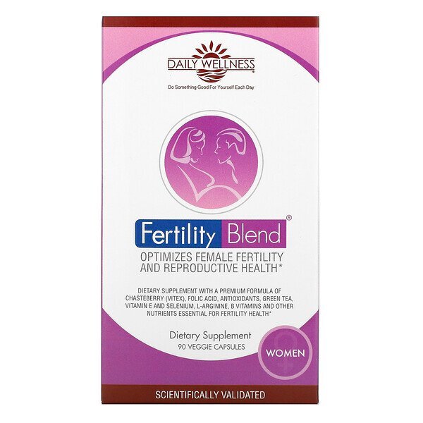 Daily Wellness Company, Fertility Blend for Women, 90 Cápsulas Vegetais