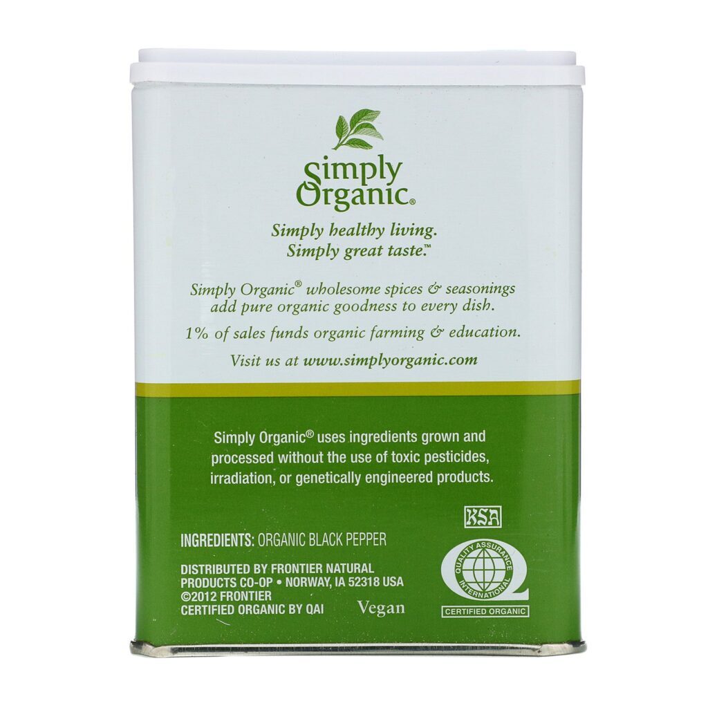Simply Organic, Pimenta-do-reino Moída, 113,4 g (4 oz) - Imagem 2