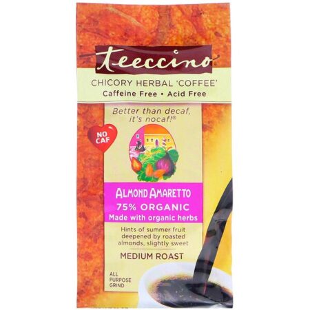 Teeccino, Café Herbal de Chicória, Meio torrado, Sem Cafeína, Amêndoa Amaretto, 11 onças (312 g)