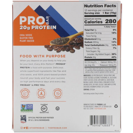 ProBar, Protein Bar, Coffee Crunch, 12 Bars, 2.47 oz (70 g) Each - Image 3