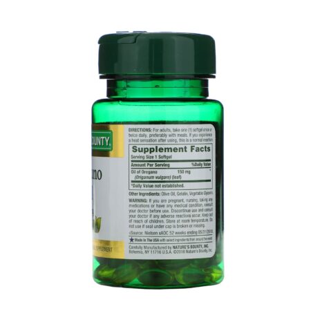 Nature's Bounty, Óleo de Orégano, 150 mg, 90 Cápsulas Gelatinosas - Image 2