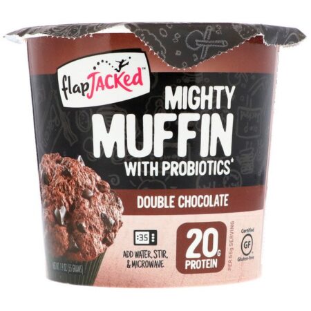 FlapJacked, Poderoso Muffin com Probióticos, Duplo chocolate, 1.94 oz (55 g)