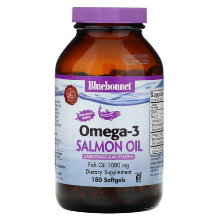 Bluebonnet Nutrition, Óleo de salmão natural Ômega-3, 1000 mg, 180 Softgels