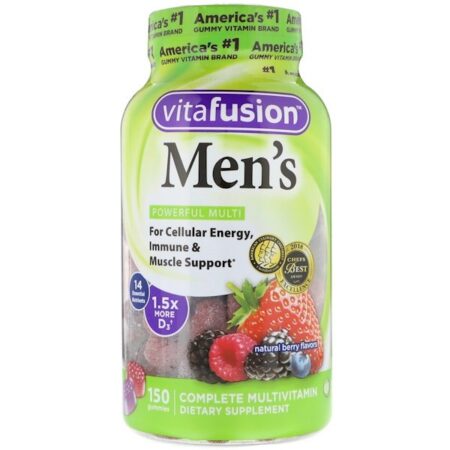 VitaFusion, Multivitamínico Completo Masculino, Sabores Naturais de Frutos Silvestres, 150 Balas de Goma