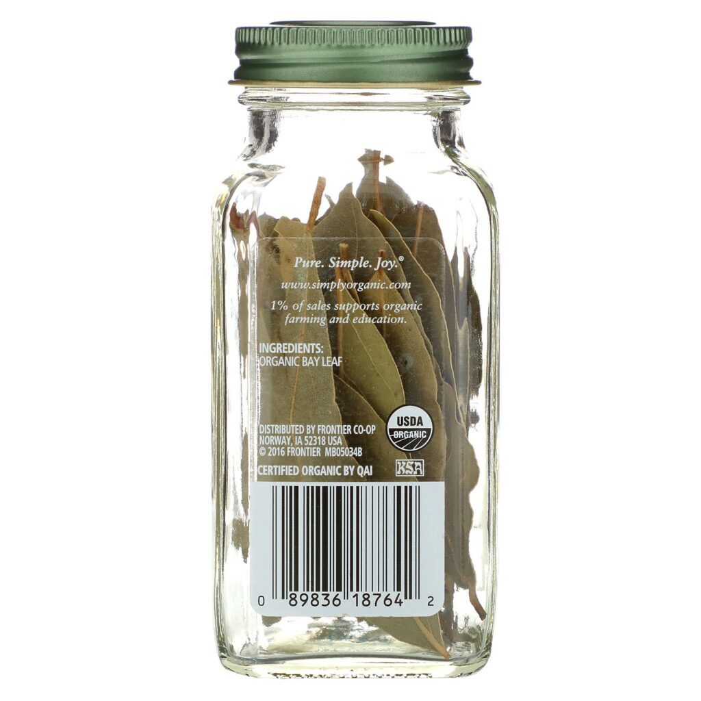 Simply Organic, Folha de Louro, 0,14 oz (4 g) - Imagem 2