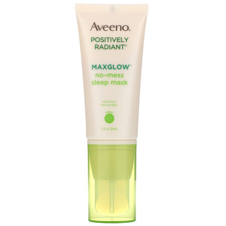 Aveeno, Positivamente Radiante, Máscara para Dormir MaxGlow Sem Bagunça, 1,7 fl oz (50 ml)