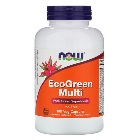 Now Foods, Multivitamínico EcoGreen, Sem Ferro, 180 Cápsulas Vegetais