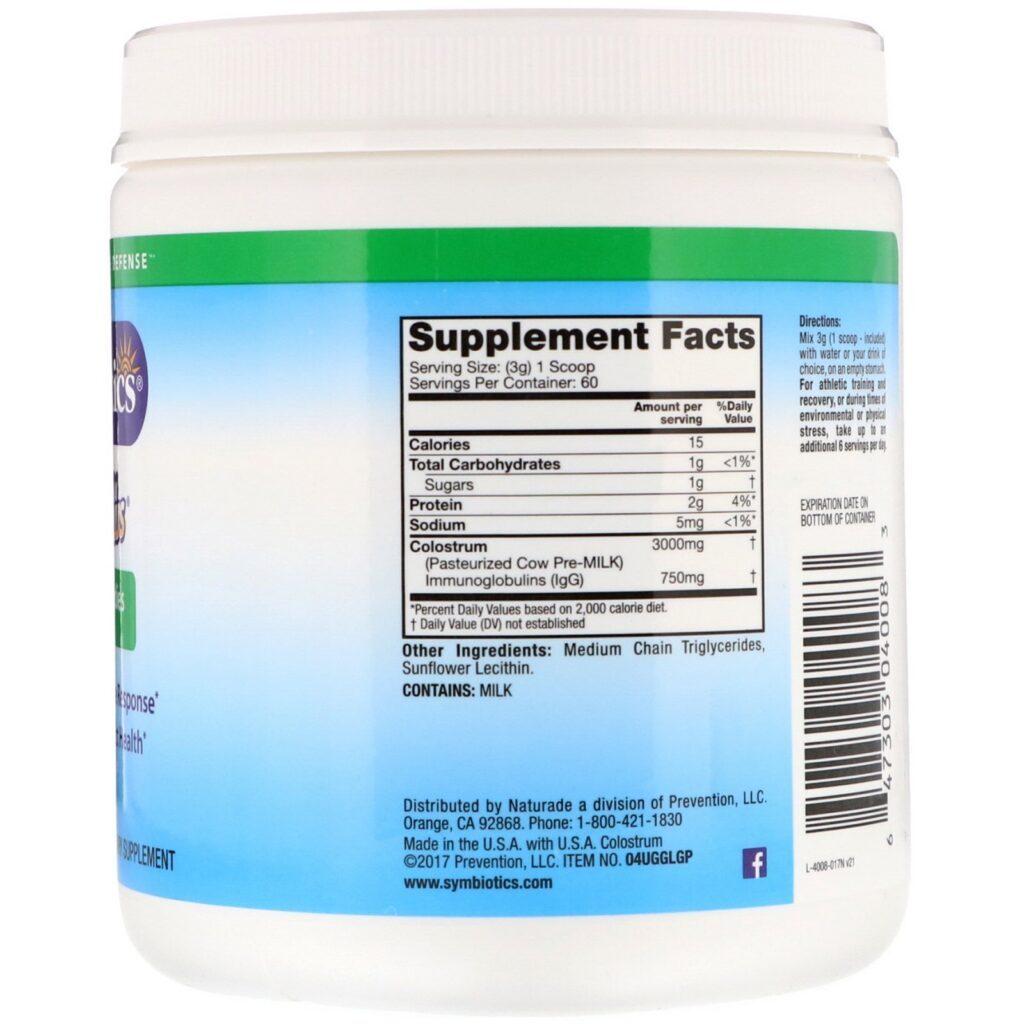 Symbiotics, Colostrum Plus, Pó, 6,3 oz (180 g) - Imagem 2