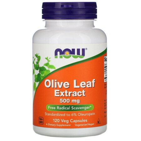 Now Foods, Extrato de folha de oliva, 500 mg, 120 cápsulas vegetarianas