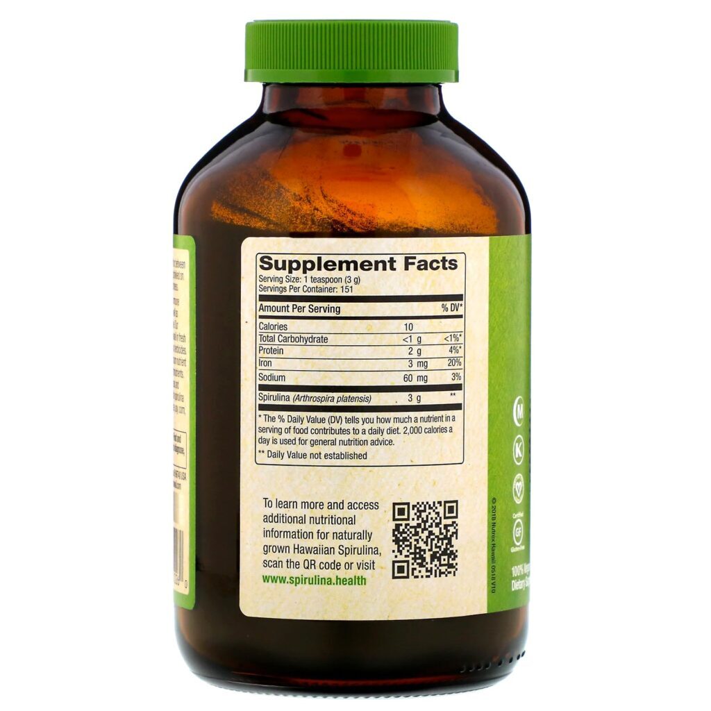 Nutrex Hawaii, Pure Hawaiian Spirulina Pacifica, 454 g (16 oz) - Imagem 2