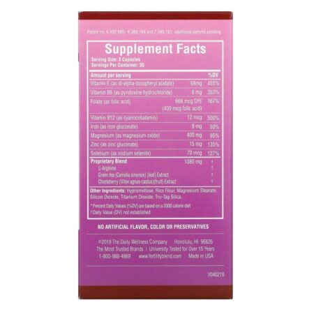 Daily Wellness Company, Fertility Blend for Women, 90 Cápsulas Vegetais - Imagem 2