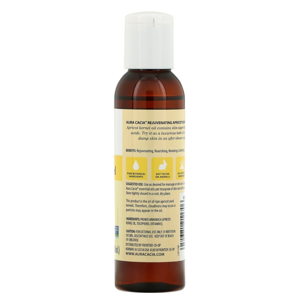 Aura Cacia, Skin Care Oil, Rejuvenating Apricot Kernel, 4 fl oz (118 ml) - Imagem 2