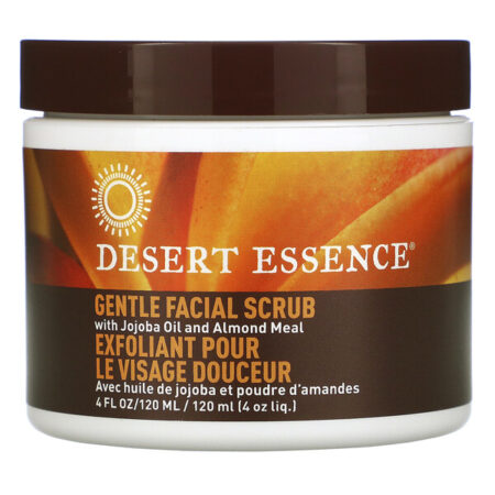 Desert Essence, Gentle Facial Scrub with Jojoba Oil and Almond Meal, 4 fl oz (120 ml)