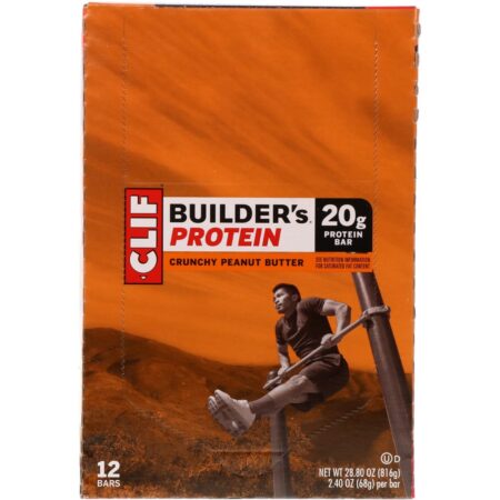 Clif Bar, Barra de Proteína Builder's, Manteiga de Amendoim Crocante, 12 Barras, 68 g Cada - Image 2