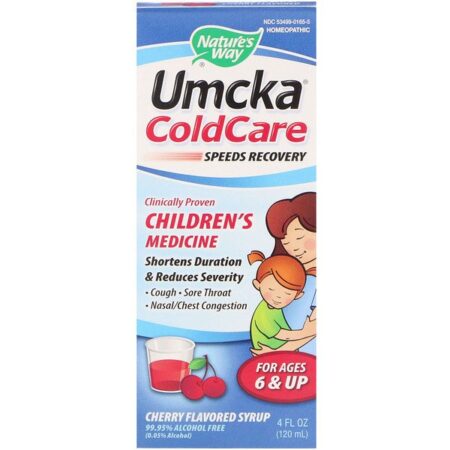 Nature's Way, Umcka, ColdCare, Syrup, For Ages 6 & Up, Cherry Flavored, 4 fl oz (120 ml)