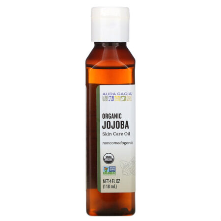 Aura Cacia, Orgânico, Óleo de Cuidados com a Pele, Jojoba para dar Equilibro, 4 fl oz (118 ml)