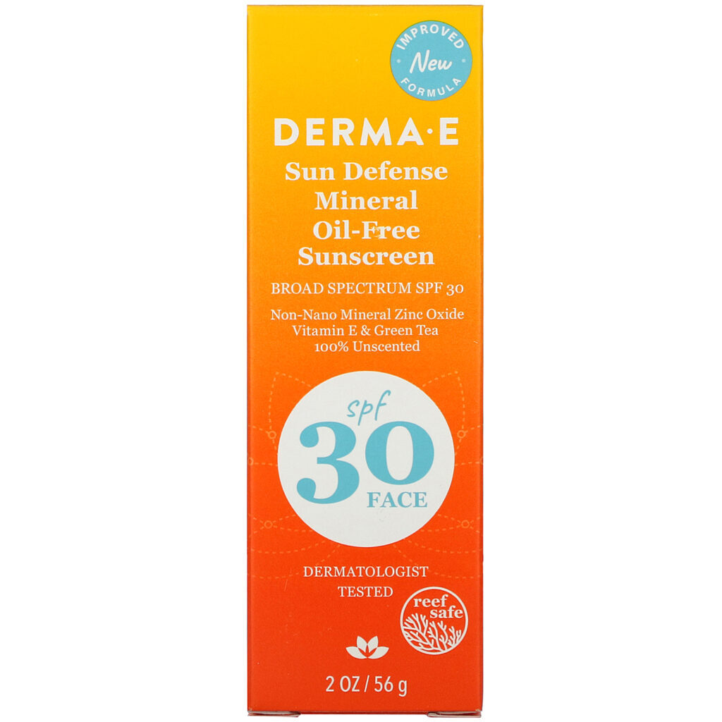 Derma E, Sun Defense Mineral Oil-Free Sunscreen, SPF 30, Unscented, 2 oz (56 g) - Imagem 2