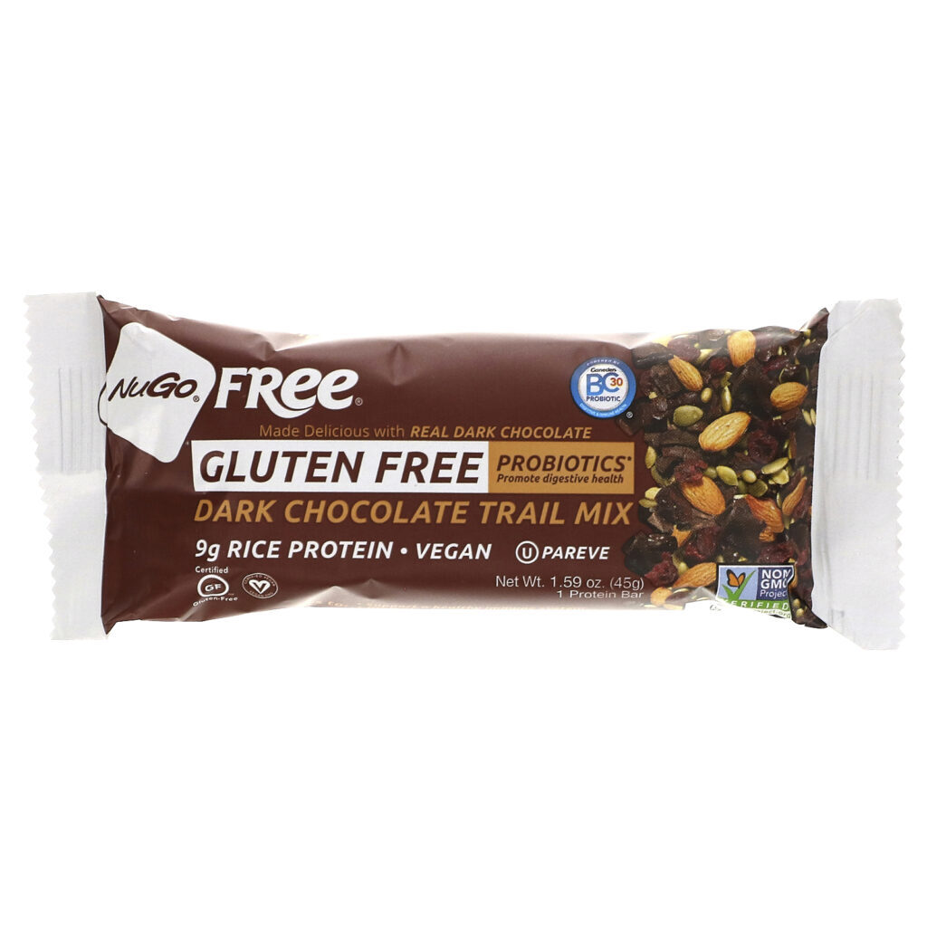 NuGo Nutrition, NuVai Livre, Mix de Chocolate Escuro, Sem Glúten, 12 Barras, 1.59 oz (45 g) Cada - Imagem 4
