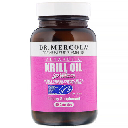 Dr. Mercola, Óleo de Krill Antártico para Mulheres, 90 Cápsulas