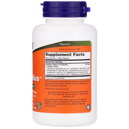 Now Foods, Gr8-Dophilus, 120 Cápsulas Vegetais - Image 2