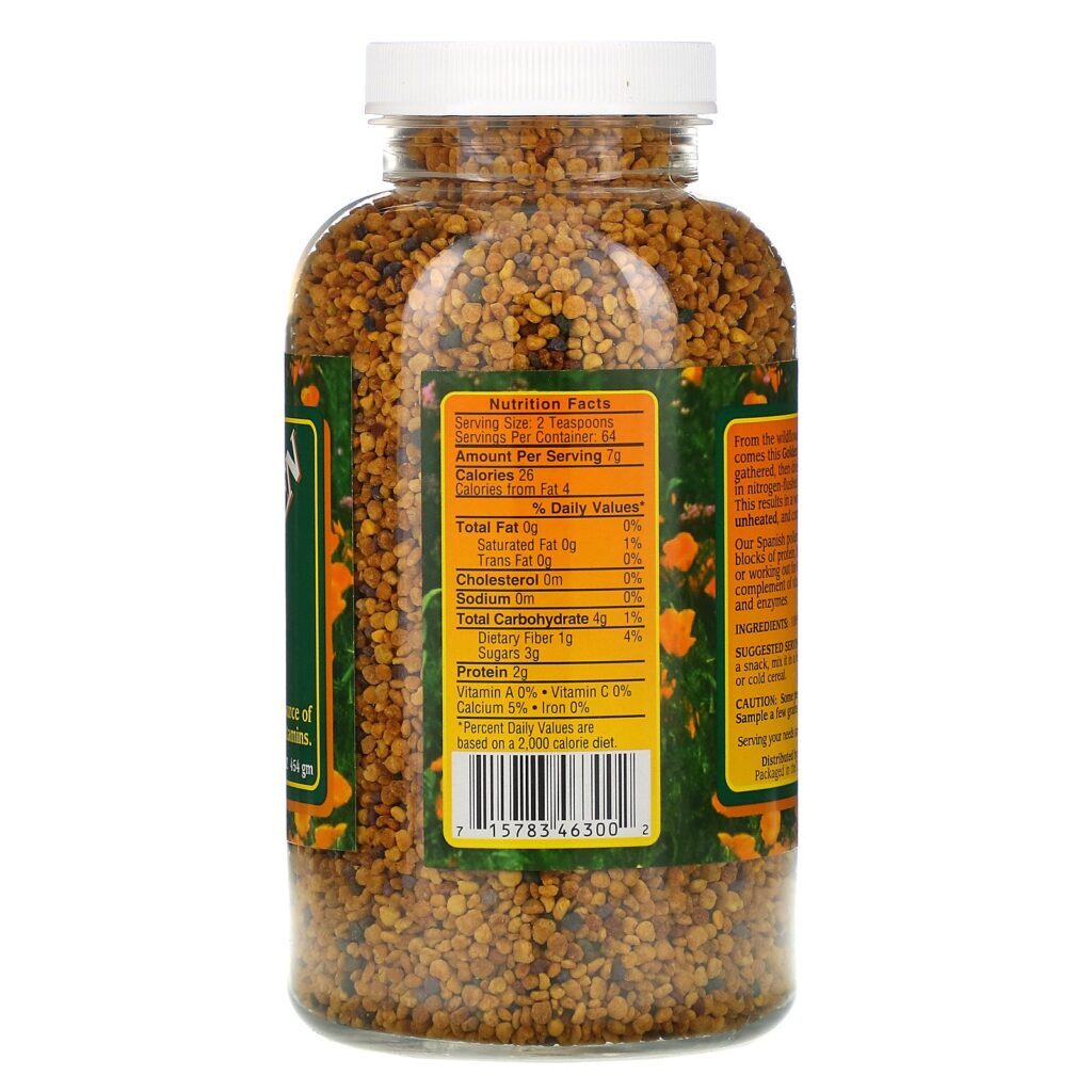 Golden Flower, Pólen Das Abelhas Espanholas, 16 oz (454 g) - Imagem 2