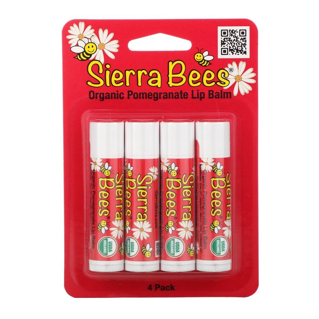 Sierra Bees, Protetores Labiais Orgânicos, Romã, 4 Embalagens, 0,15 oz (4,25 g) Cada - Imagem 2
