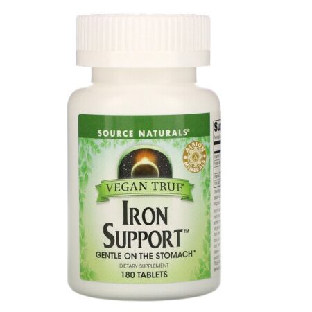 Source Naturals, Vegan True, Iron Support, 180 Comprimidos