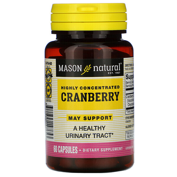 Mason Natural, Cranberry, Altamente Concentrado, 60 Cápsulas