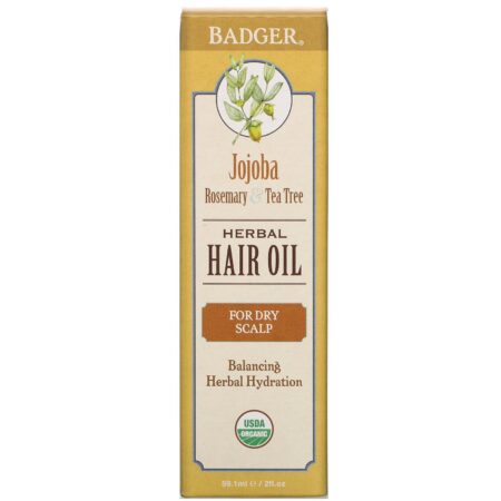 Badger Company, Óleo de Jojoba para os Cabelos, Alecrim e Árvore do Chá, 2 fl oz (59.1 ml) - Image 2