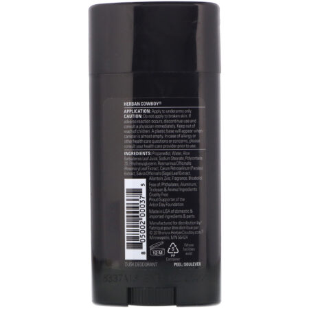 Herban Cowboy, Deodorant, Dusk, 2.8 oz (80 g) - Image 2