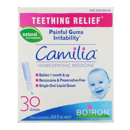 Boiron, Camilia, alívio para a dentição, 30 doses únicas de líquido, 0,034 fl oz Cada