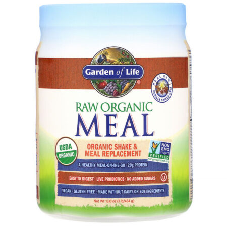 Garden of Life, Farinha Orgânica RAW, Shake e Substitutos de Refeição, Chai Condimentado de Baunilha, 454 g (16 oz)