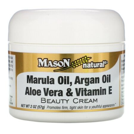 Mason Natural, Marula Oil, Argan Oil, Aloe Vera & Vitamin E Beauty Cream, 2 oz (57 g)