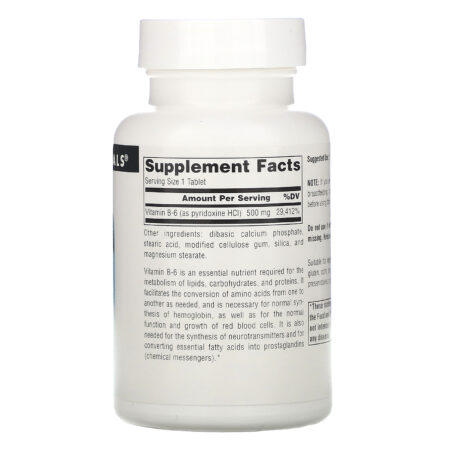 Source Naturals, B-6, 500 mg, 100 Tabletes - Image 2