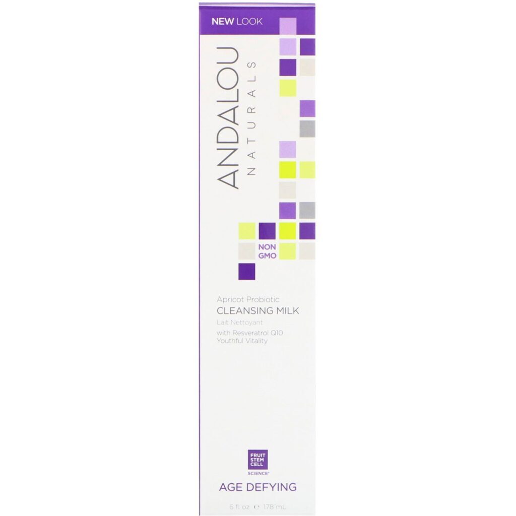 Andalou Naturals, Leite de Limpeza, Damasco e Probiótico, Desafiador da Idade, 6 fl oz (178 ml) - Imagem 2