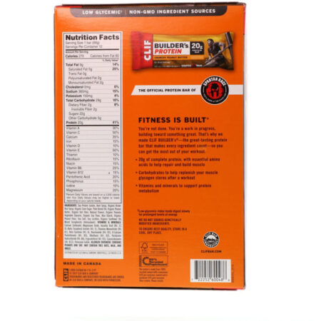 Clif Bar, Barra de Proteína Builder's, Manteiga de Amendoim Crocante, 12 Barras, 68 g Cada - Imagem 3
