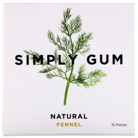 Simply Gum, Goma de Mascar, Alcaçuz de Erva-doce Natural, 15 Unidades