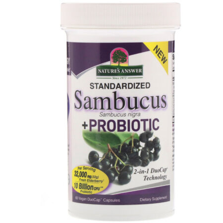 Nature's Answer, Sambucus + ProBiotic, 60 Vegan DuoCap Capsules - Image 3