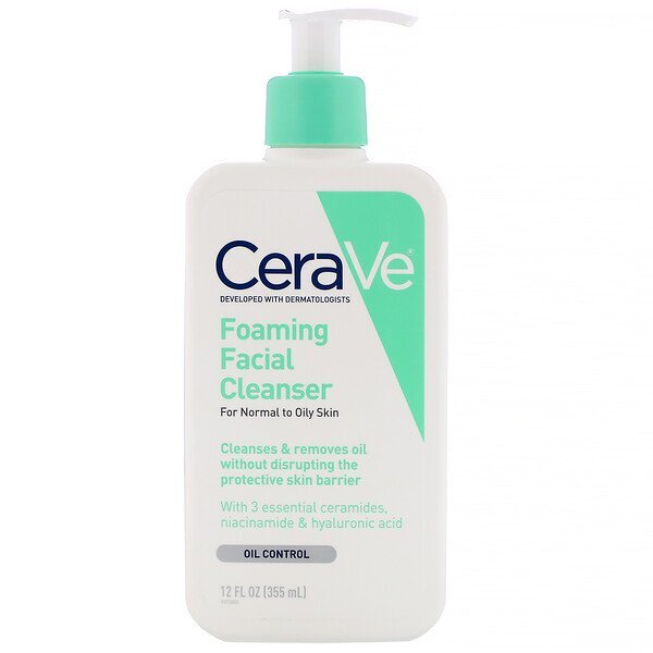 CeraVe, Produto para limpeza facial com espuma, para pele normal a oleosa, 12 fl oz (355 ml)