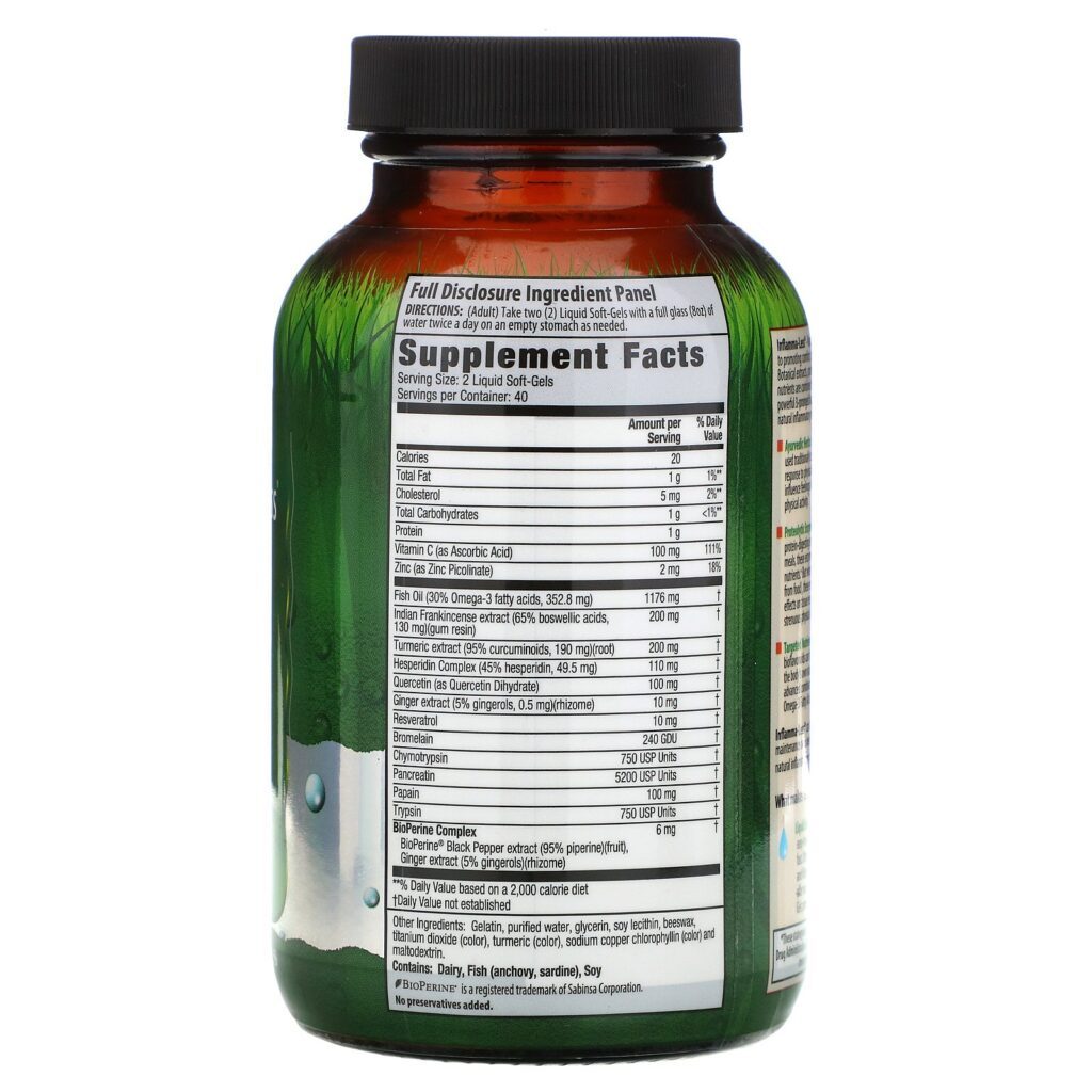 Irwin Naturals, Inflamma-Less, 80 Cápsulas Gelatinosas Líquidas - Imagem 2