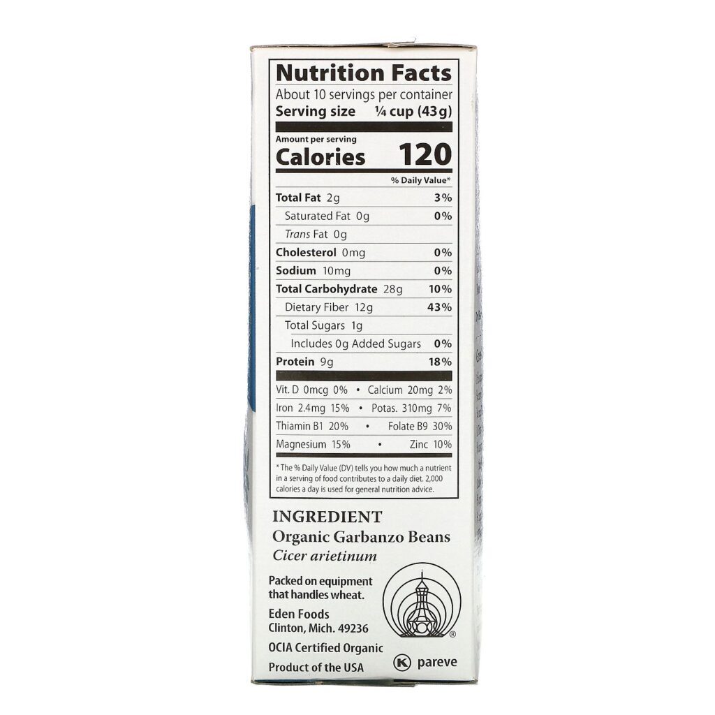 Eden Foods, Grão de bico orgânico, 16 oz (454 g) - Imagem 2