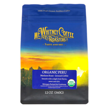 Mt. Whitney Coffee Roasters, Peru orgânico, café moído, torra média, 12 oz. (340 g)