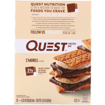 Quest Nutrition, Barra de Proteínas, S'mores, 12 Barras, 2,12 (60 g) Cada - Image 2