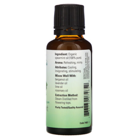 Now Foods, Organic Essential Oils, Spearmint, 1 fl oz (30 ml) - Imagem 2