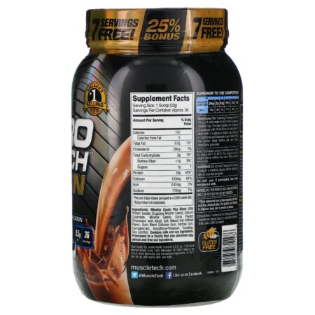 Muscletech, Nitro Tech Caseína Gold, Chocolate Supremo, 1,15 kg (2,53 lb) - Image 2