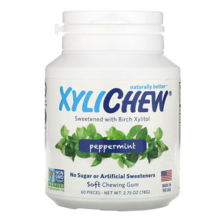 Xylichew, Sweetened com Bétula xilitol, Menta, 60 Peças, 2.75 oz (78 g)