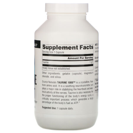 Source Naturals, Taurina 1000, 1.000 mg, 240 Cápsulas - Image 2