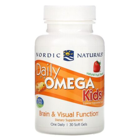 Nordic Naturals, Daily Omega Kids, Sabor Natural a Frutas, 500 mg, 30 Cápsulas Softgel