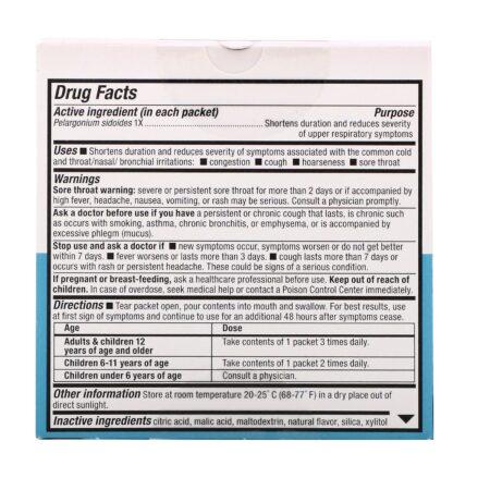 Nature's Way, Umcka, Cold Care, Fast Actives, Cherry Flavored, 10 Powder Packets - Image 2